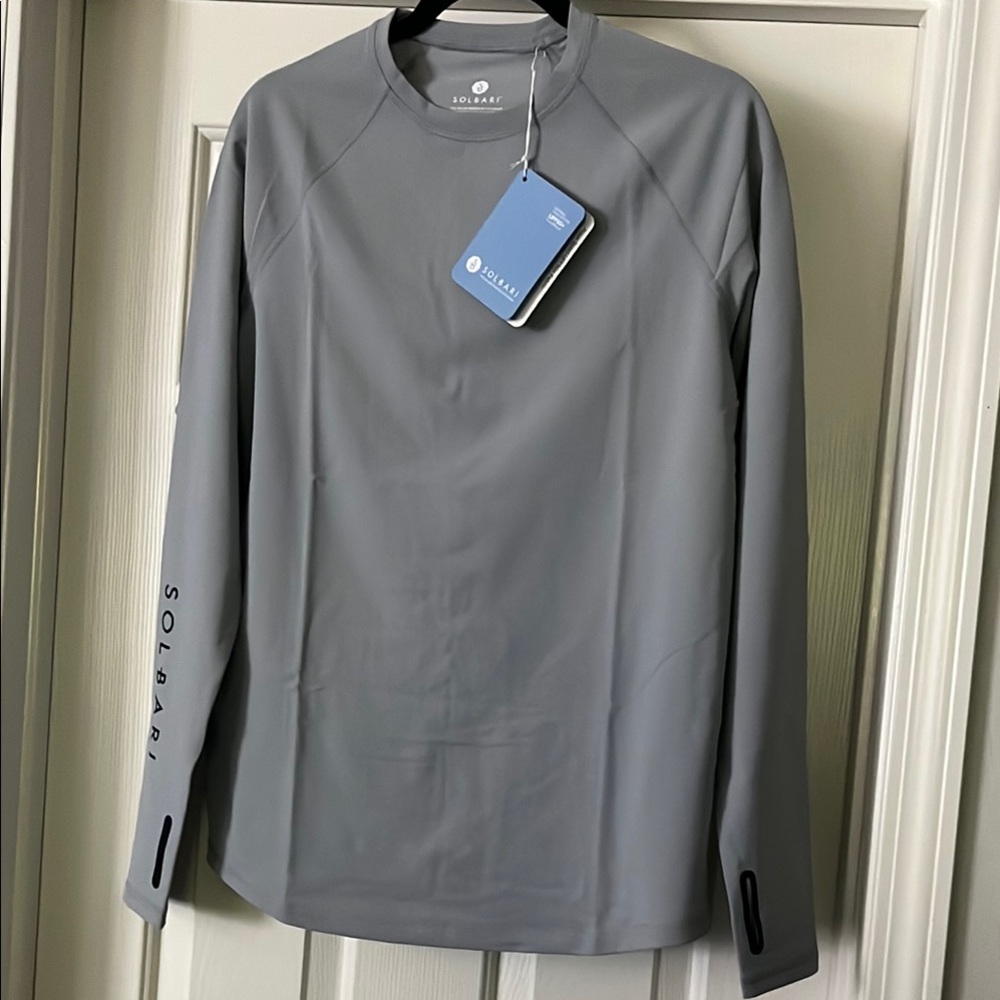 Solbari Gray Long Sleeve aqua sport UPF 50 Shirt. NWT Size Men’s Medium